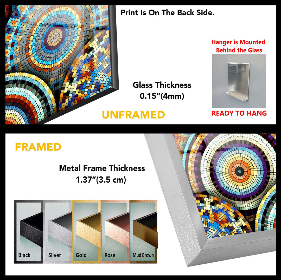 Wanddekoration aus Glas und Mosaikfliesen