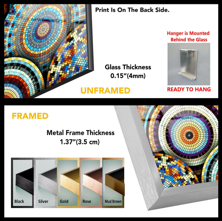 Wanddekoration aus Glas und Mosaikfliesen