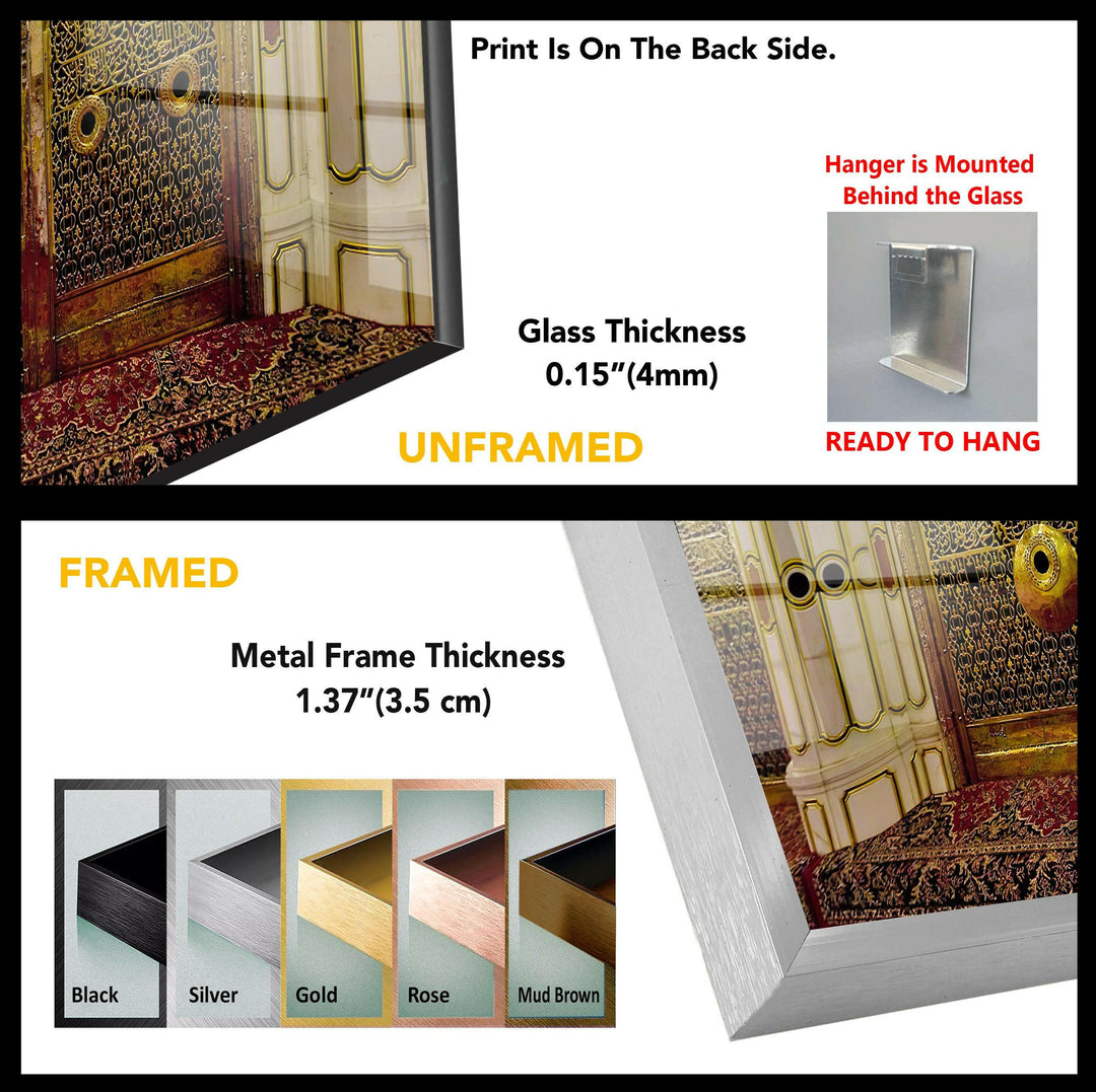 Masjid and Nabawi Islamic Tempered Glass Wall Art - MyPhotoStation