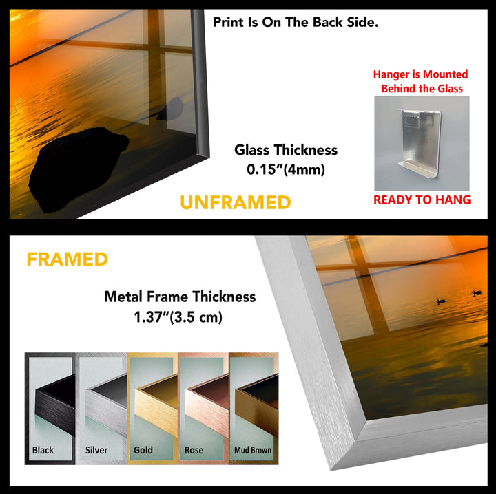 Sonnenuntergang Meer Schönheit Glas Wandkunst