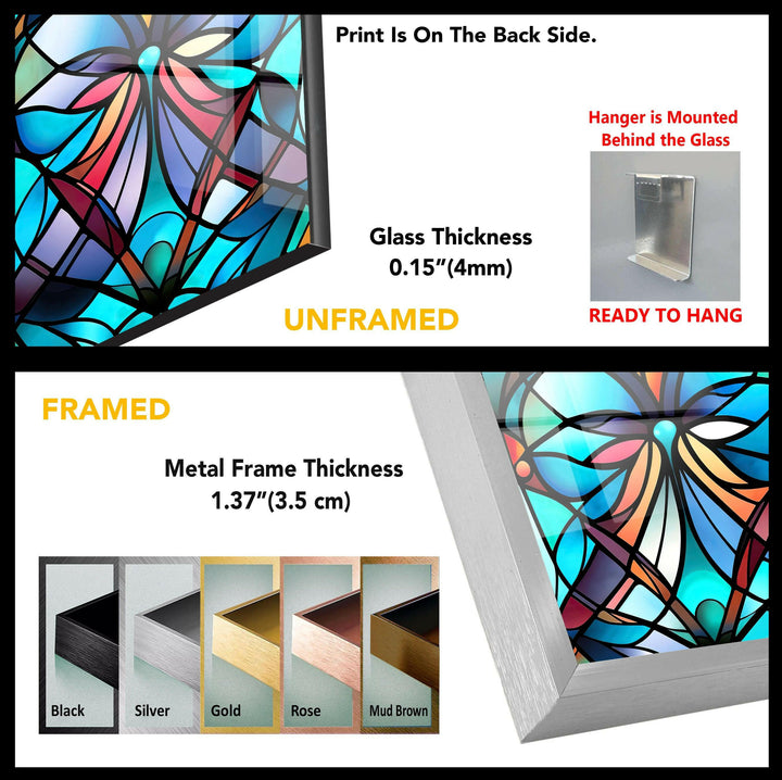 Blue Stained Art Glass Wall Art