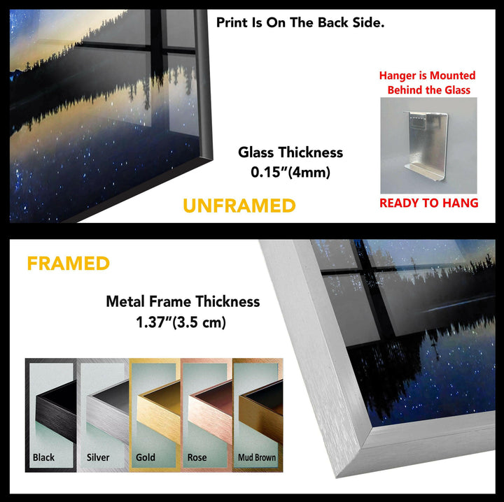 Milky Way Reflection: A Stunning Night Sky on Glass Wall Art