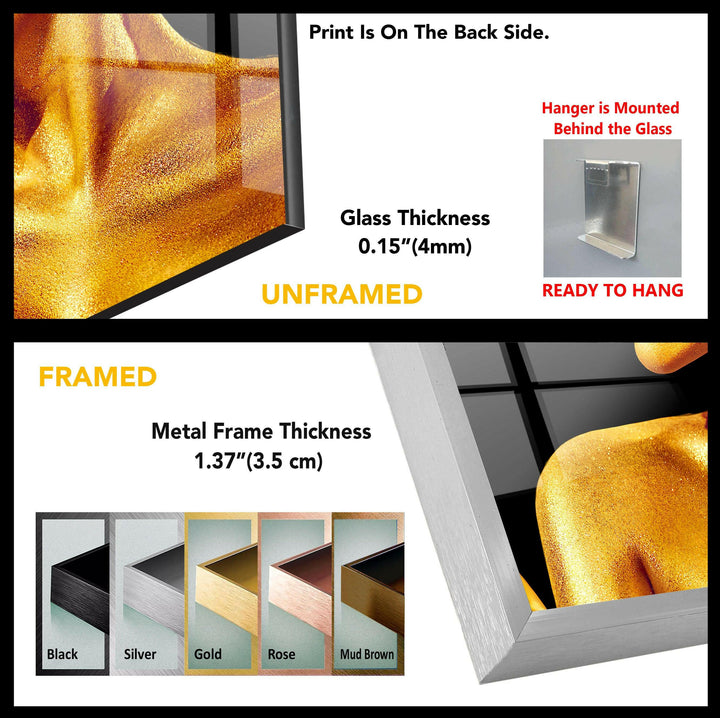 Gold Glitter Woman Tempered Glass Wall Art - MyPhotoStation
