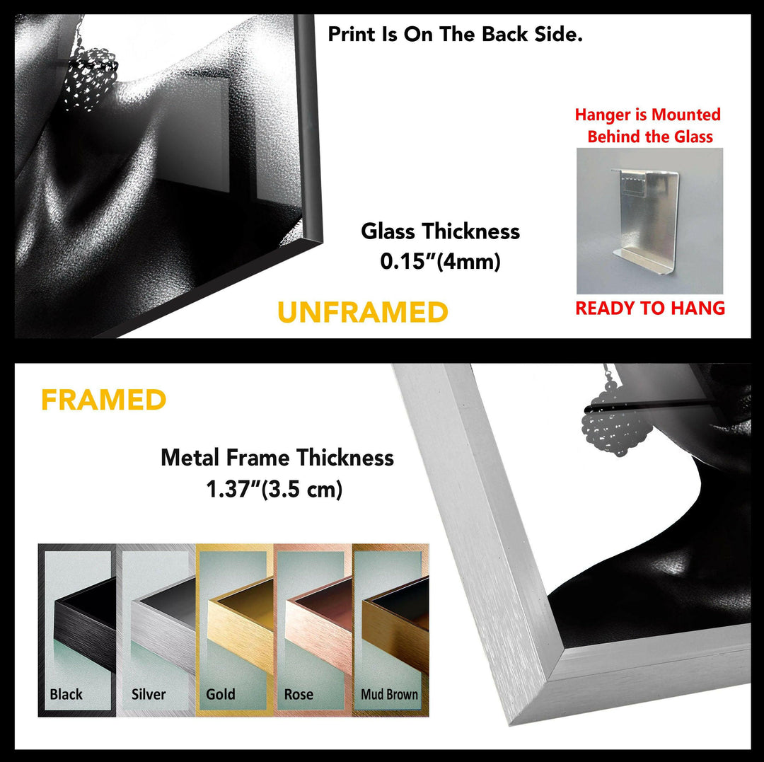 Black Woman Portrait Glass Wall Art