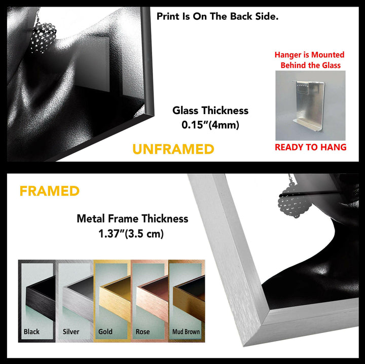 Black Woman Portrait Glass Wall Art