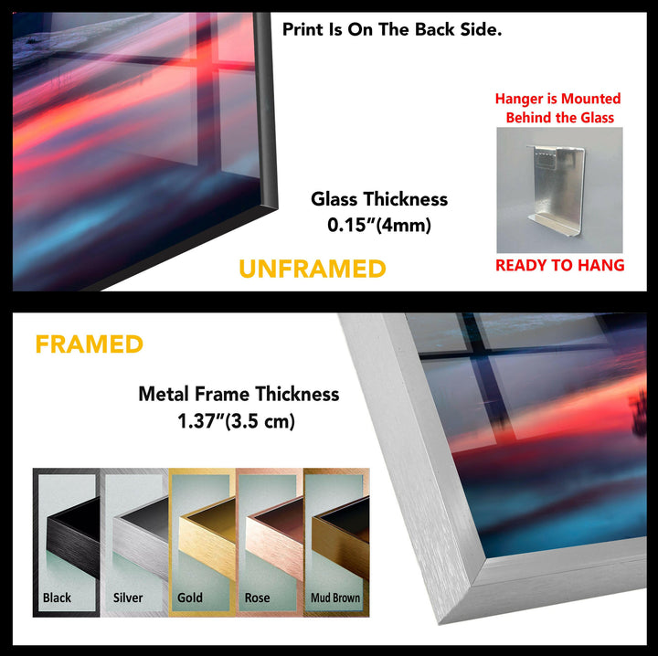Lone Tree at Sunset: A Captivating Reflection on Glass Wall Art
