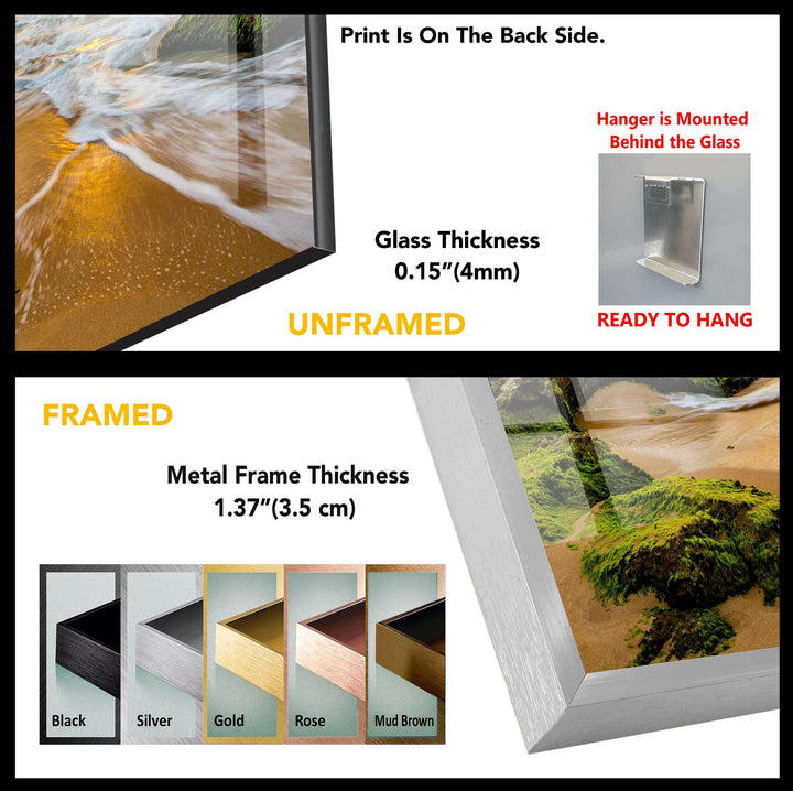 Beach Sunset View Tempered Glass Wall Art - MyPhotoStation