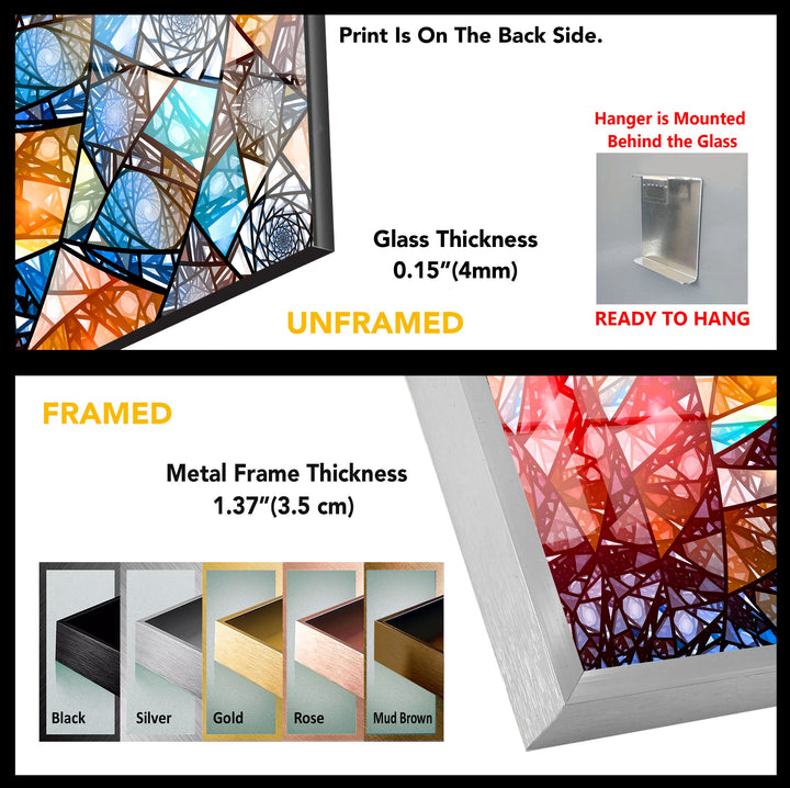 Farben mit fraktaler Kunst Glaswandkunst