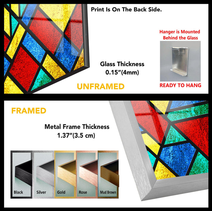 Stained Geometric Art Glass Wall Art