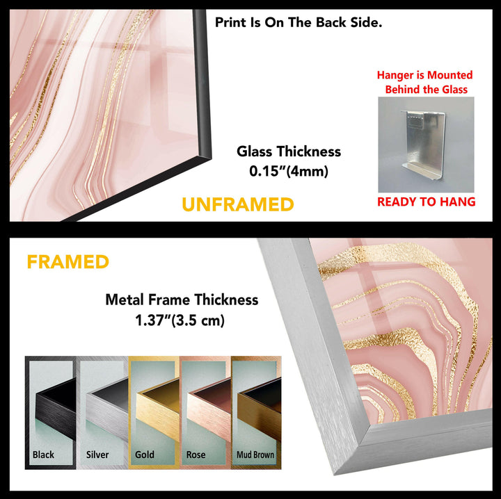 Pink Marble Tempered Glass Wall Art - MyPhotoStation