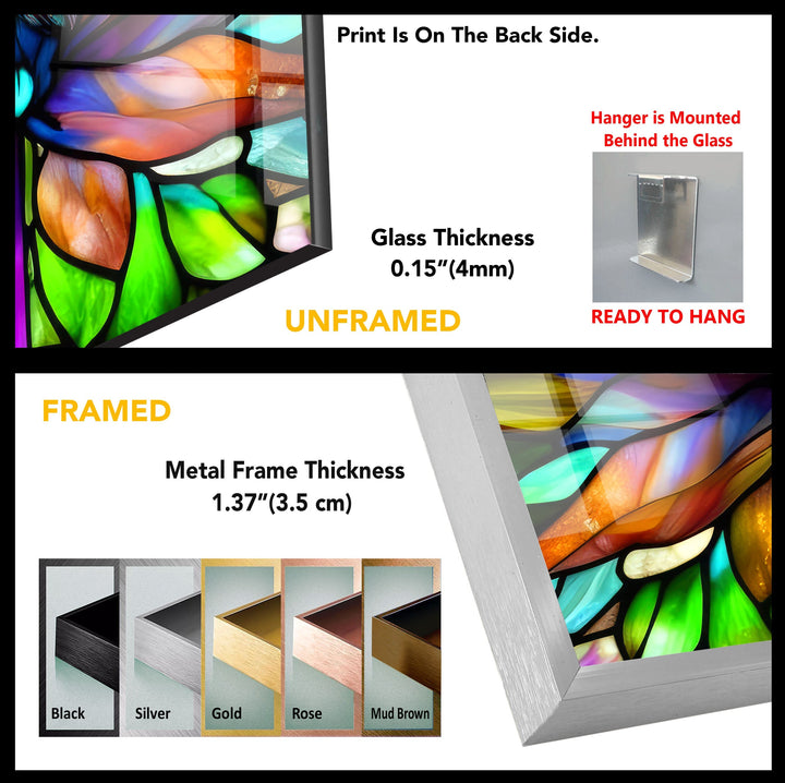 Decorative Flower Stained Tempered Glass Wall Art - MyPhotoStation