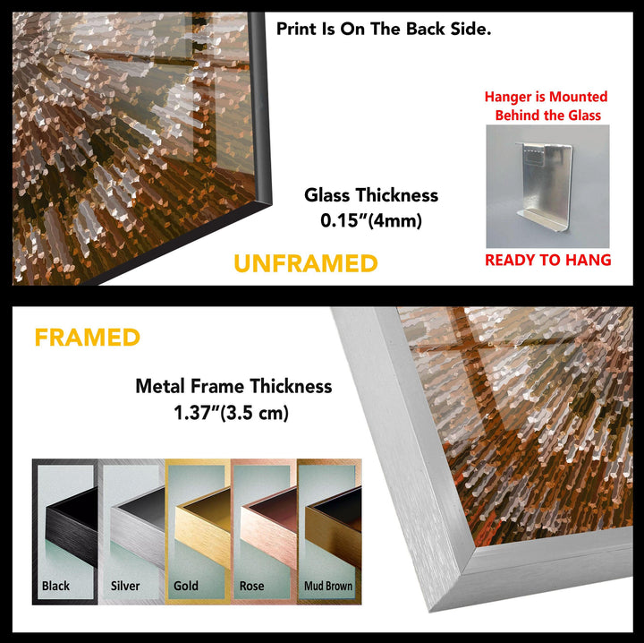 Bronze Abstract Sunburst Glass Wall Art