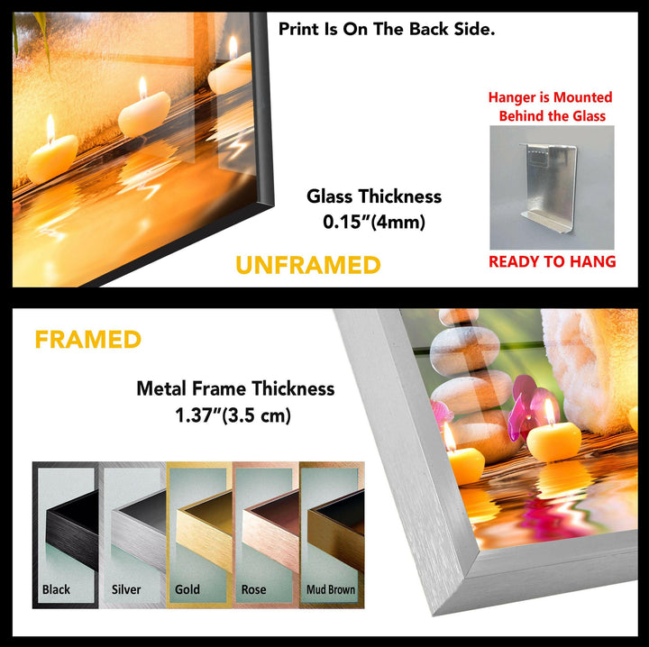 Zen Spa Stones Relax Glass Wall Art