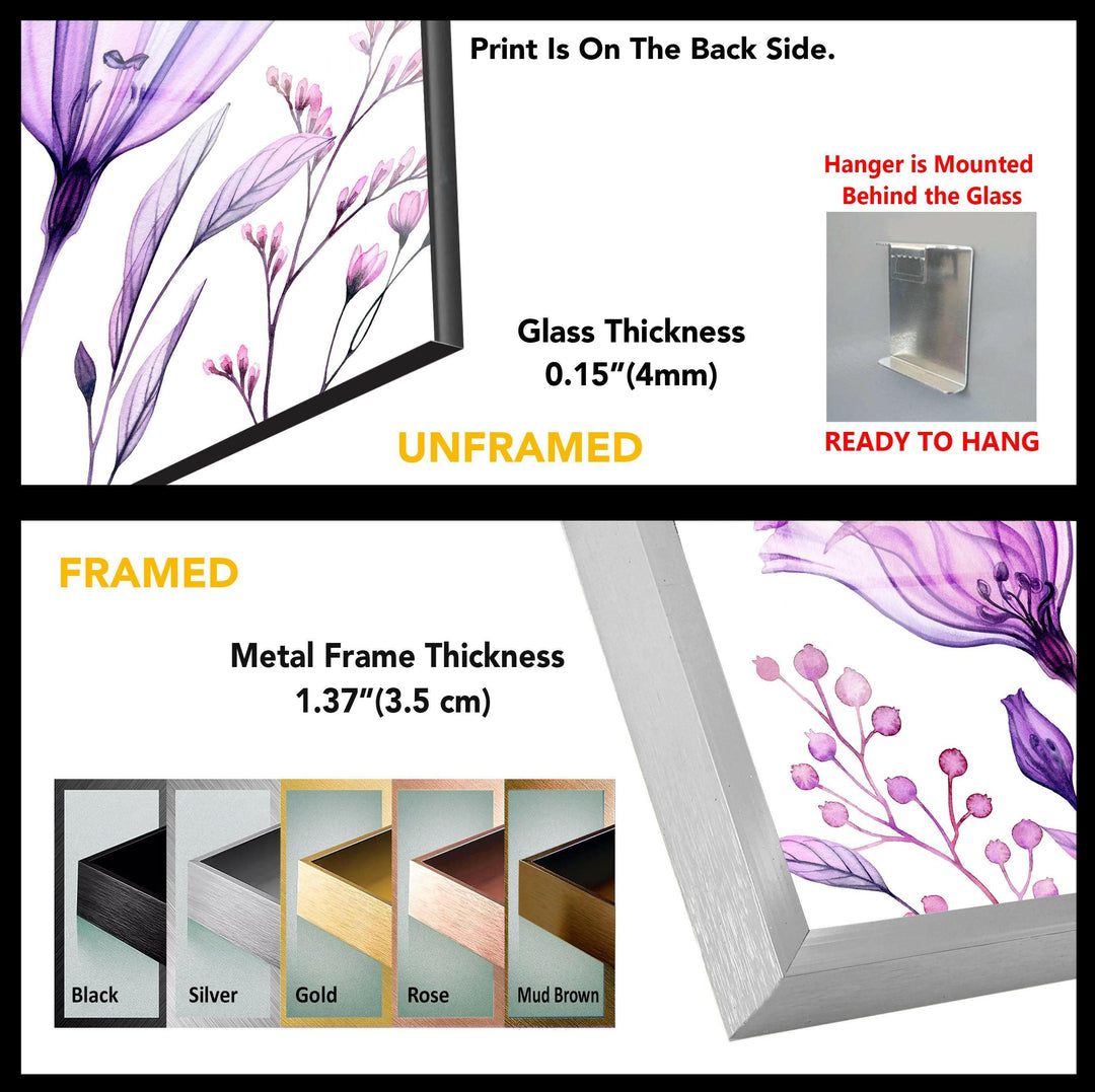 Watercolor Lisianthus Bouquet Glass Wall Art, art glass wall art, glass wall art pictures