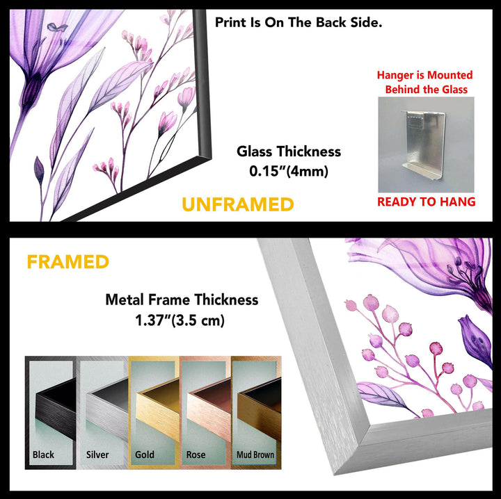 Watercolor Lisianthus Bouquet Glass Wall Art, art glass wall art, glass wall art pictures