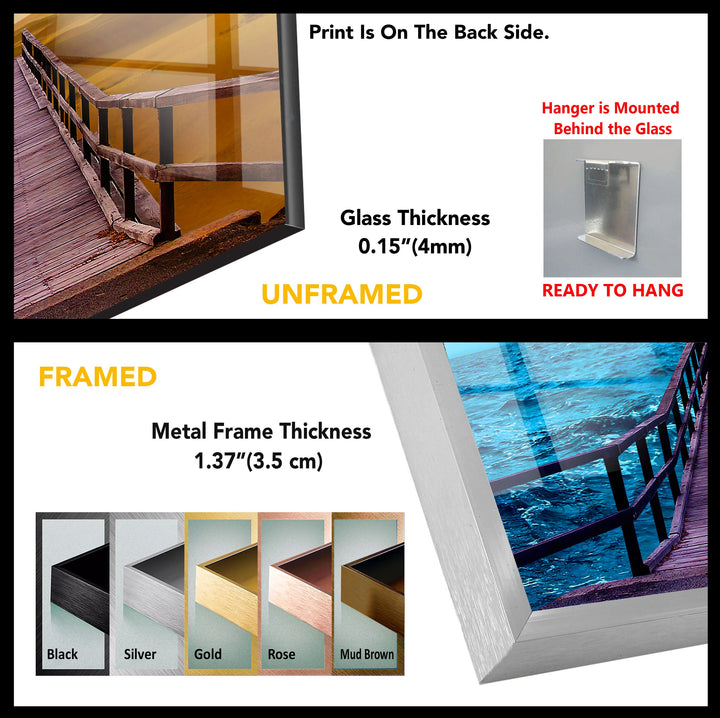 Bridge Between Two Worlds: A Symbolic Contrast on Glass Wall Art