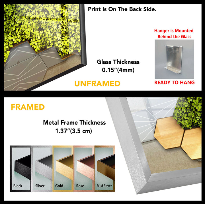 Beige Background With Moss Flower Glass Wall Art, custom glass photo prints, large glass prints