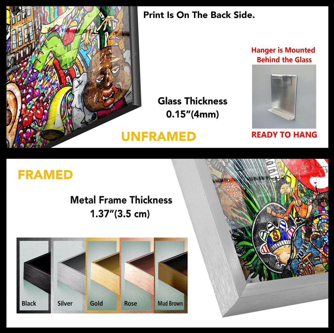 Street Art Bunte Glaswandkunst