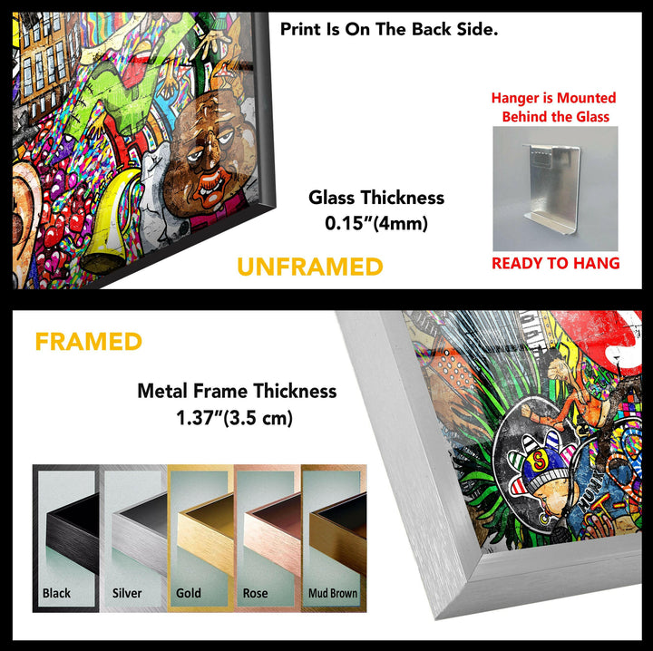 Street Art Bunte Glaswandkunst