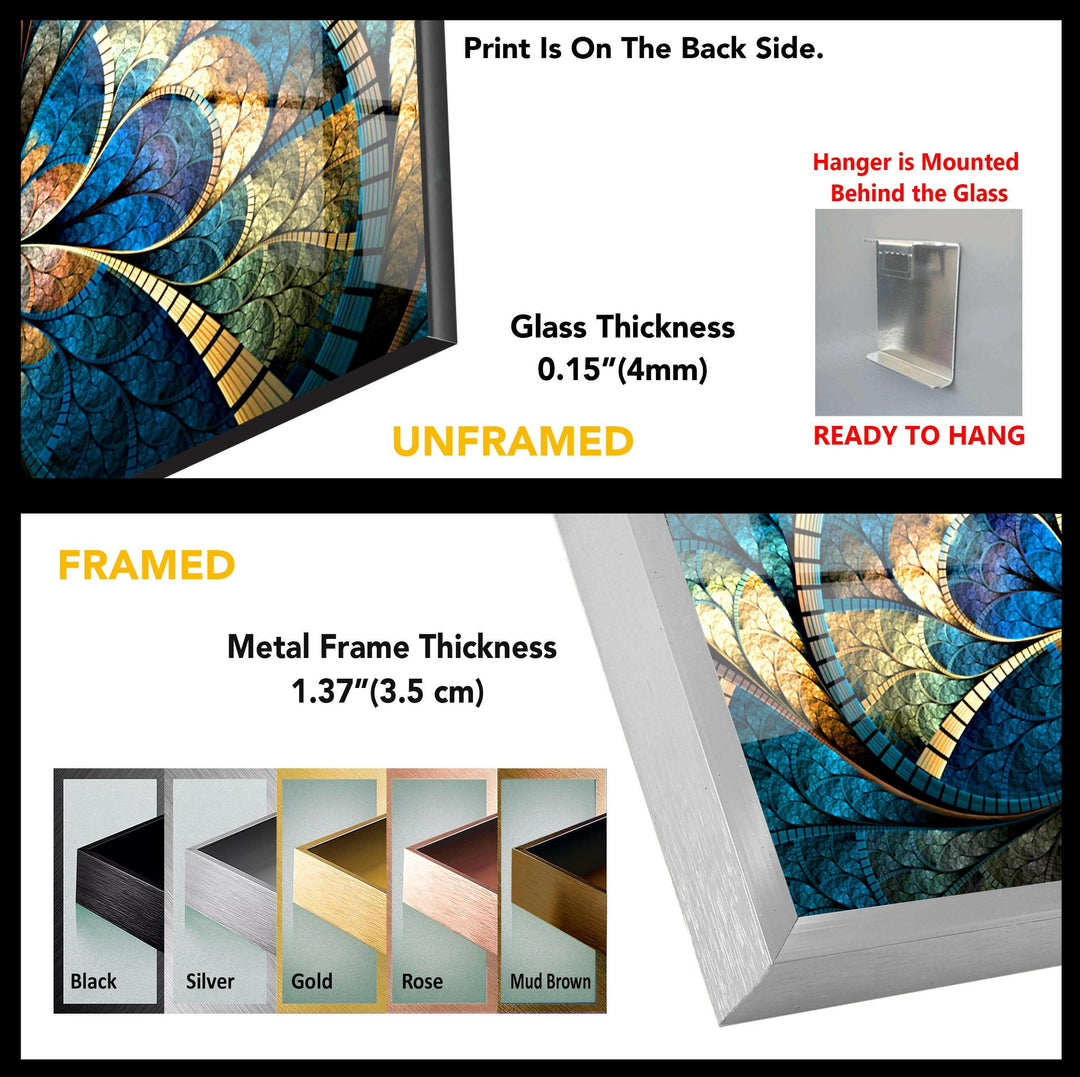 Abstract Flower Tempered Glass Wall Art - MyPhotoStation