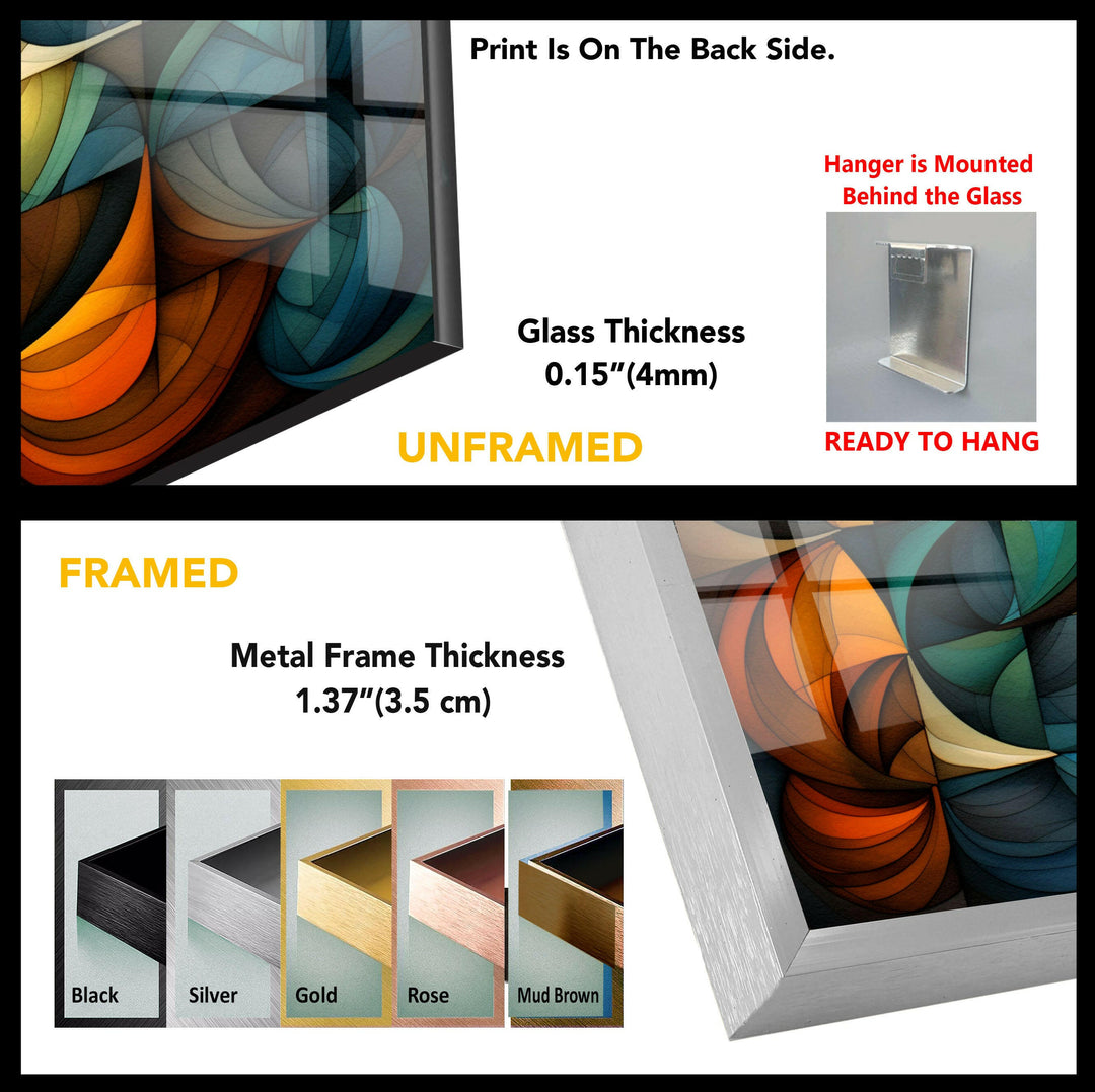 MultiColored Diamonds Glass Wall Art