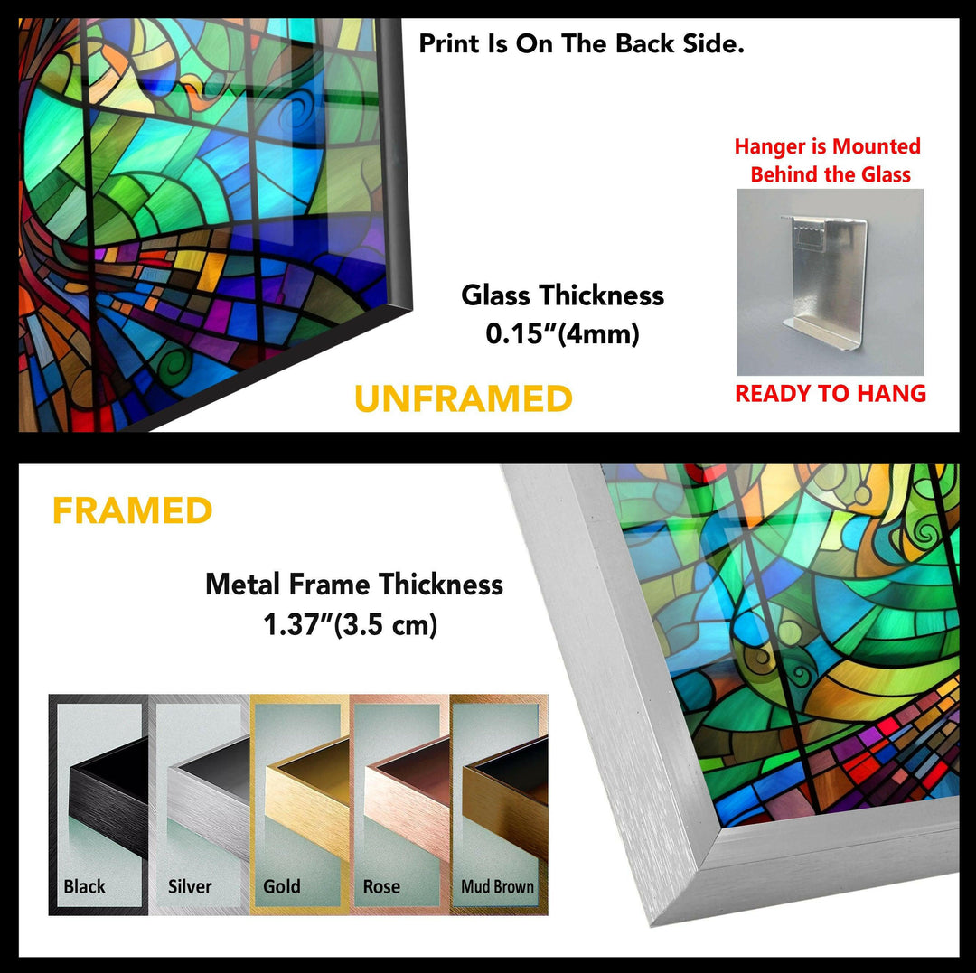 Life of Tree Multicolored Glass Wall Art