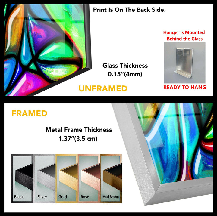 Vivid Stained Art Deco Glass Wall Art