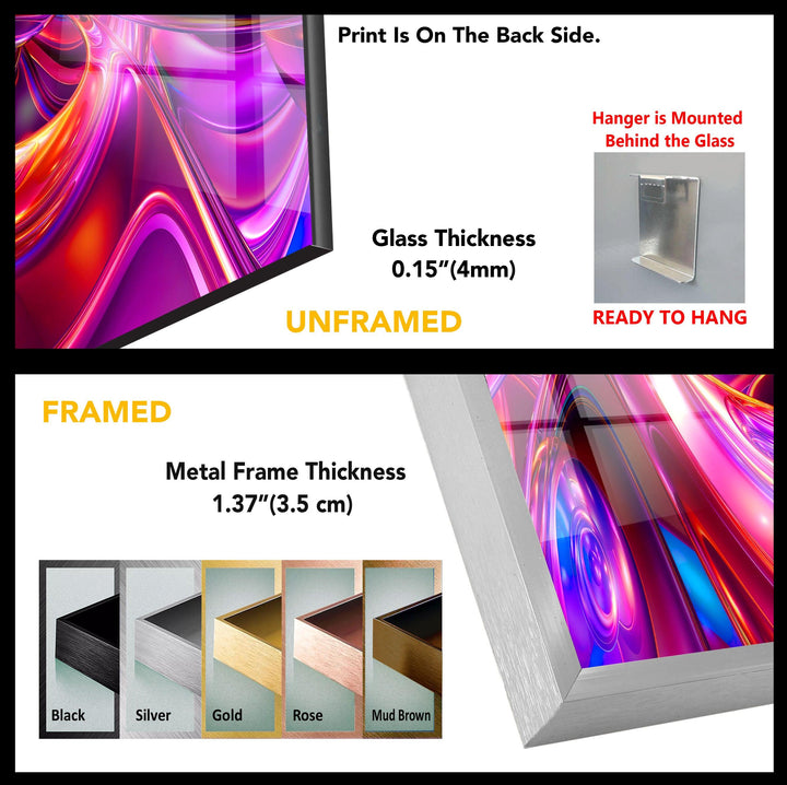Purple Abstract Swirl Glass Wall Art