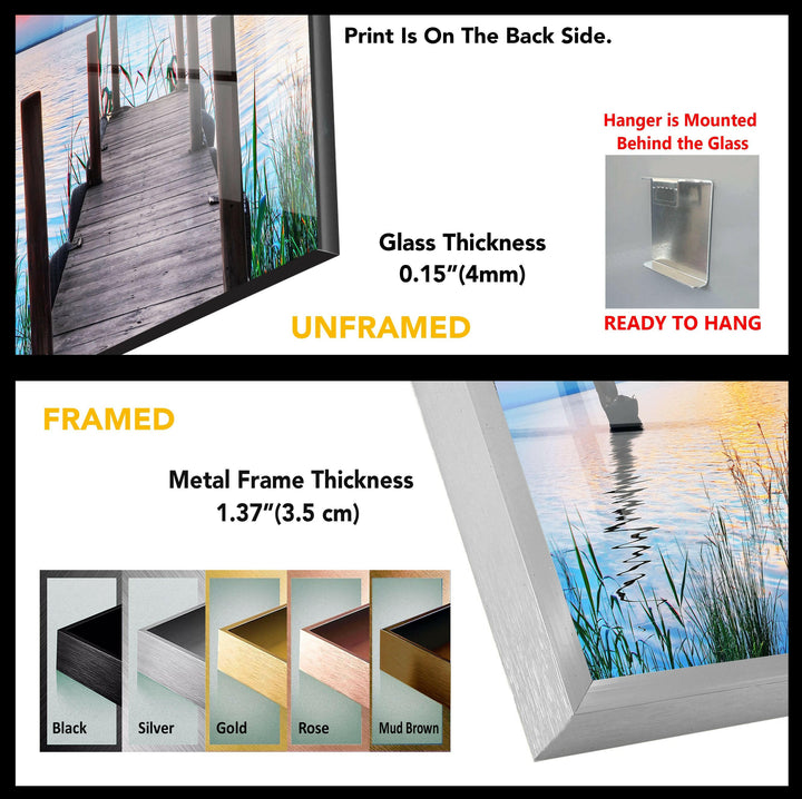Glaswandkunst „Sunset Pier“ – Ein ruhiger Blick aufs Meer