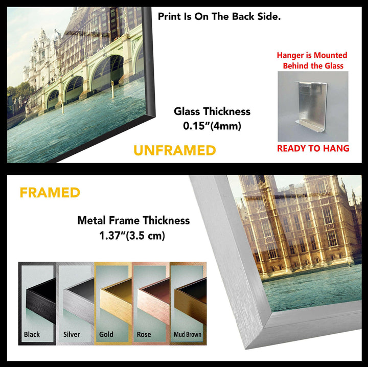 London Big Ben Glass Wall Art, stained glass wall art, stained glass wall decor