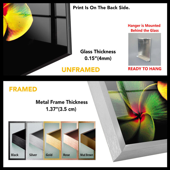 Vivid Color Yellow Flower Glass Wall Art, glass photo prints, glass picture prints
