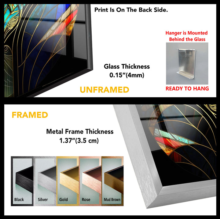 Flower Design Stained Glass Wall Art