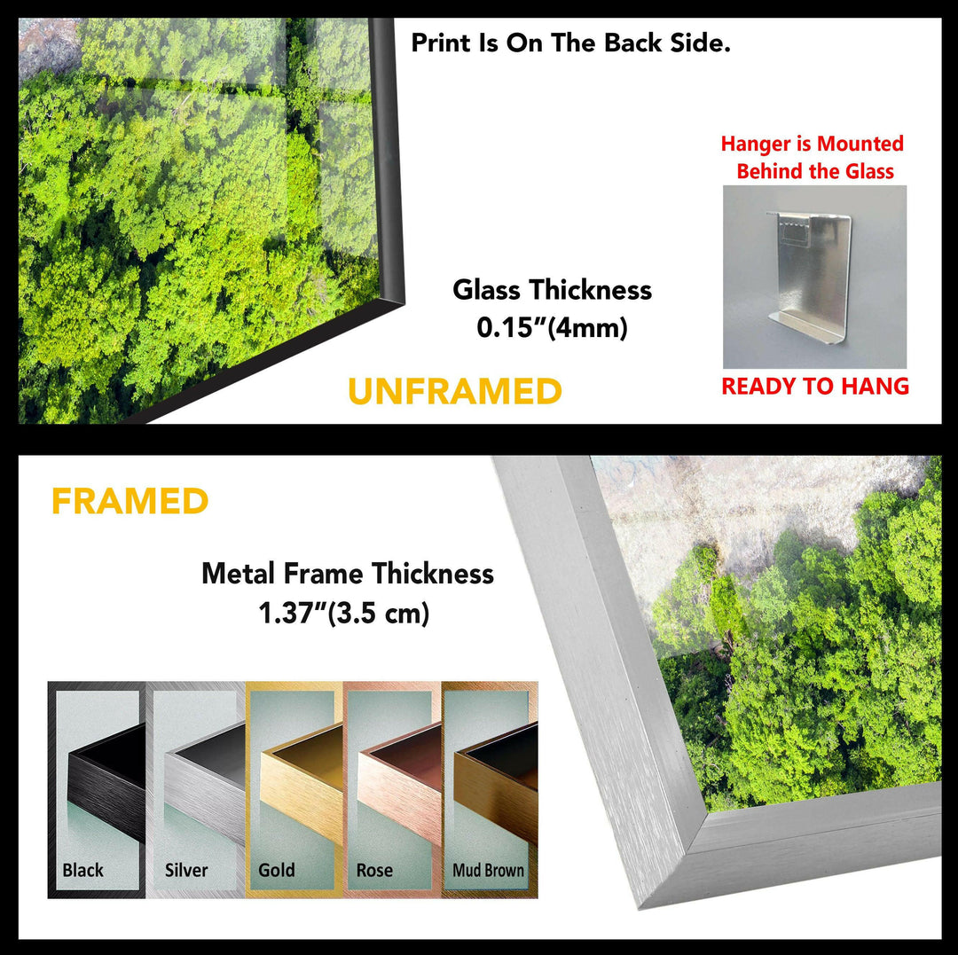 Aerial Tropical Beach: A Stunning Coastal View on Glass Wall Art