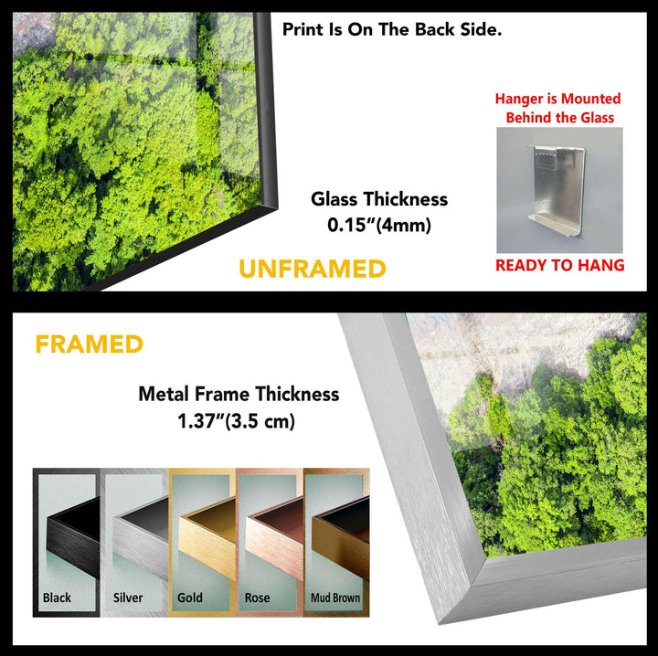 Aerial Tropical Beach: A Stunning Coastal View on Glass Wall Art