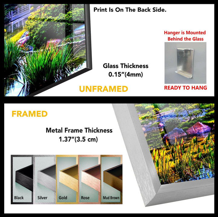 Zen Garden Glass Wall Art: A Tranquil Japanese Landscape