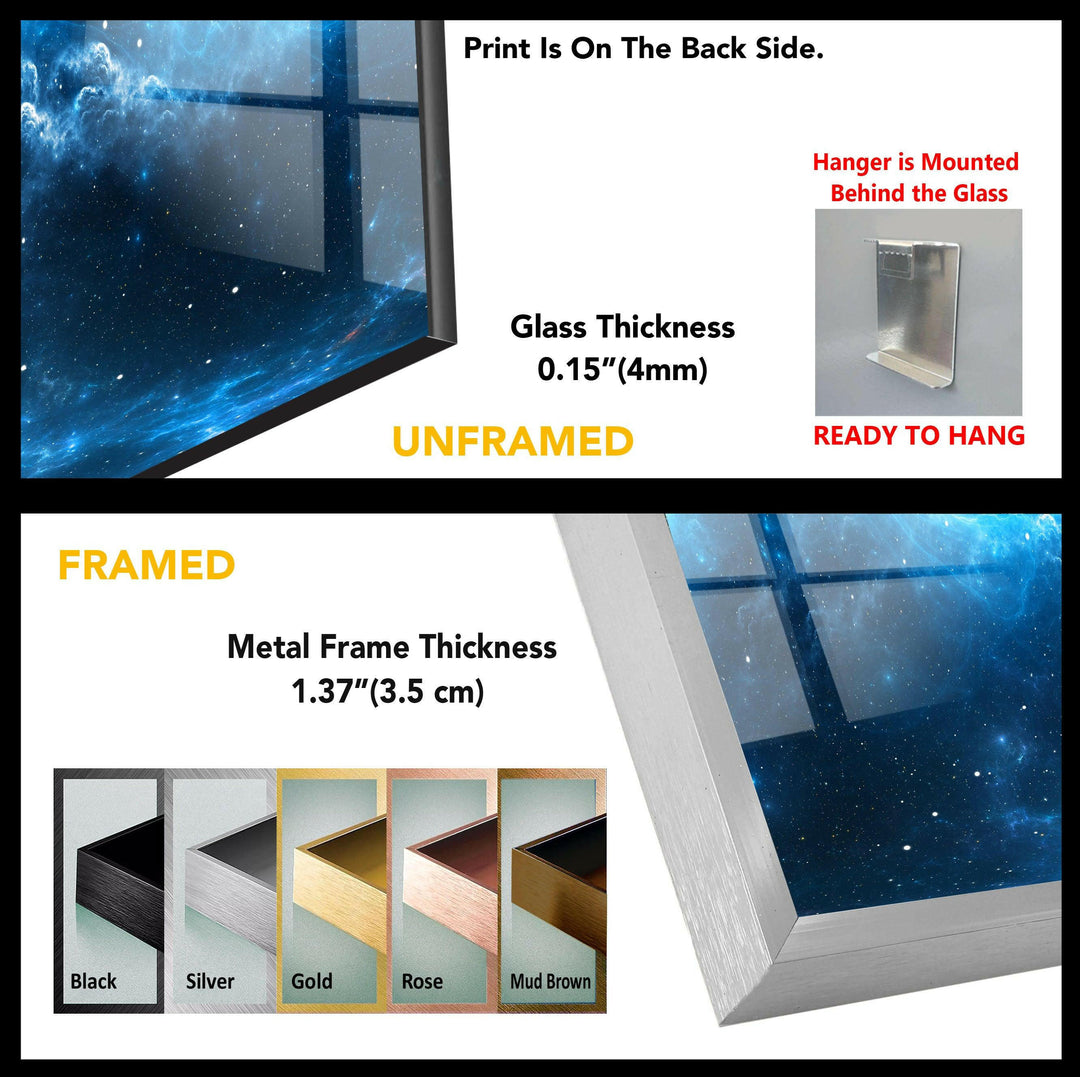 Nebelstern- und Weltraum-Wandkunst aus Glas