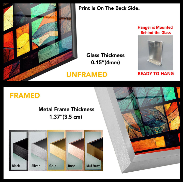 Geometric Stained Artworks Glass Wall Art