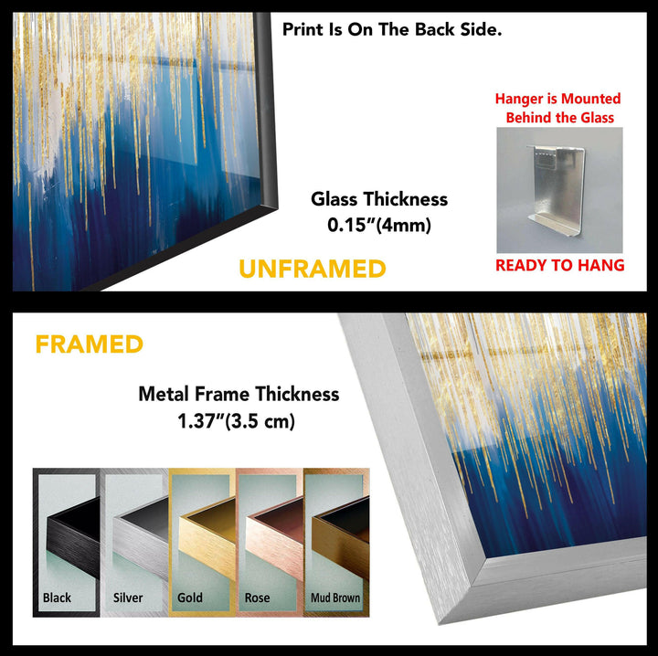 Abstract With Gold details Tempered Glass Wall Art - MyPhotoStation