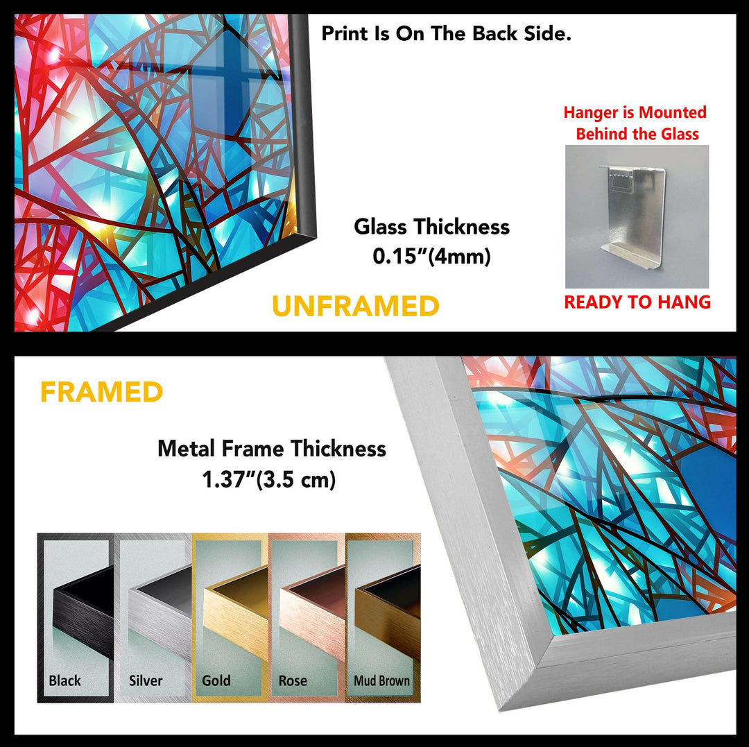 Blue Stained Abstract Glass Wall Art