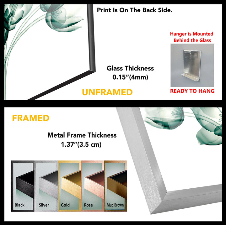 X-ray Image Of A Flower Glass Wall Art, custom glass pictures, glass art prints