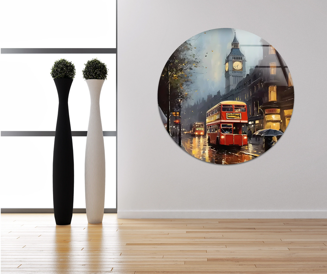 Rainy London Big Ben Glass Wall Art - MyPhotoStation