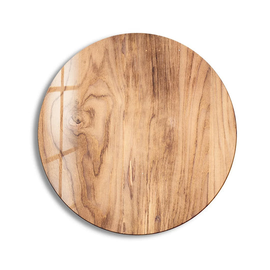 Showing the realistic detail, this light brown wooden round glass wall art features a stunning print wall art effect that captures the natural elegance of wood grain.