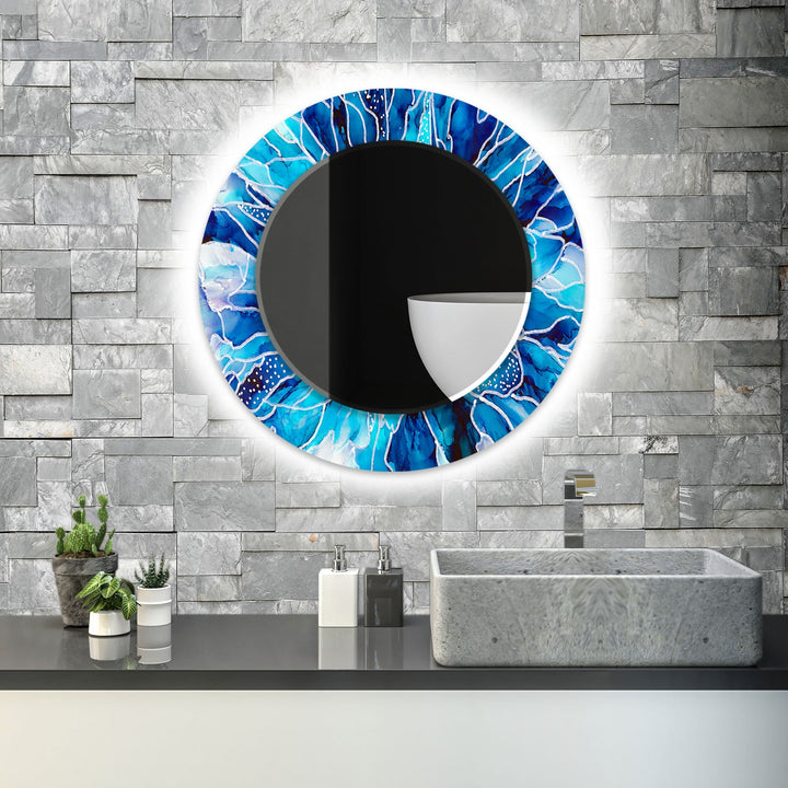 Blue Marble Abstract Wall Mirrors Blue Mirror
