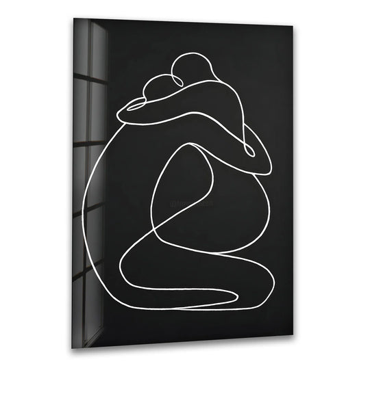 Couple's Embrace: A minimalist line art capturing the beauty of love and connection.
