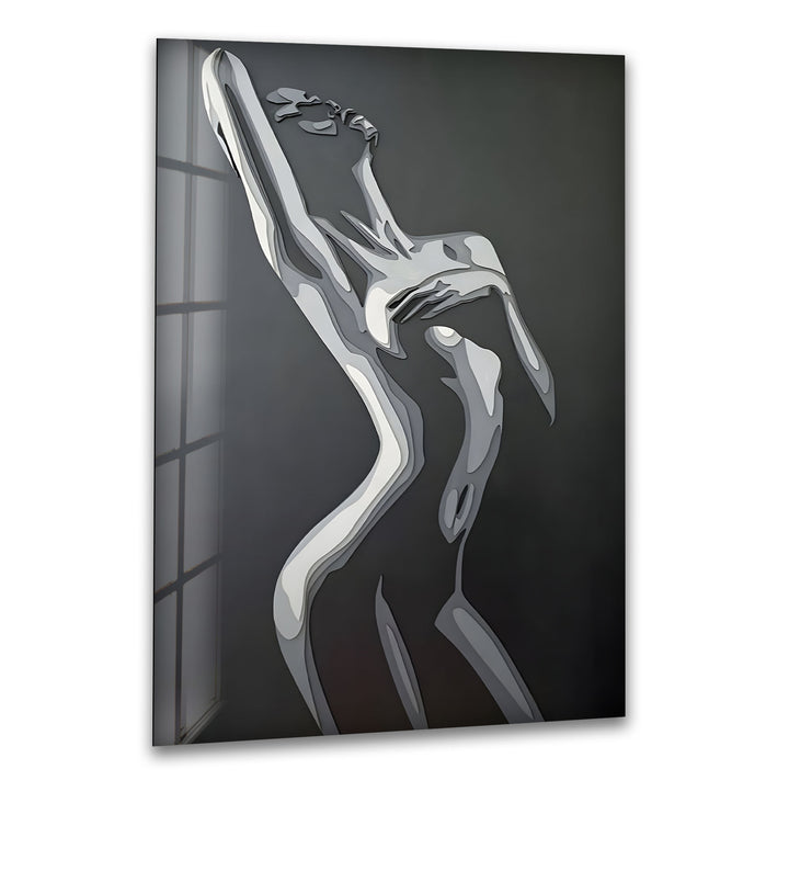 Abstrakte Aktskulptur – Moderner Schwarz-Weiß-Fine-Art-Wanddruck