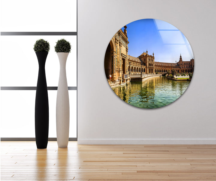 Sevilla Glaswandkunst – Plaza de España Architektonische Schönheit