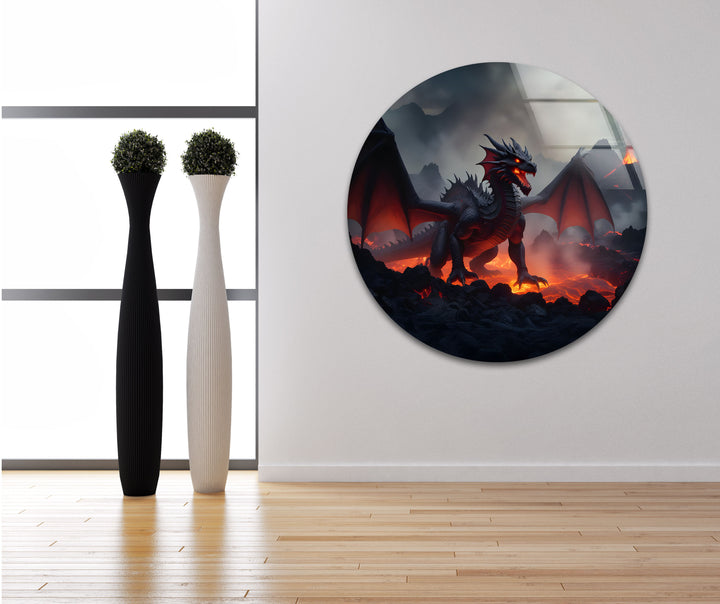 Let the fiery intensity of this red dragon artwork transform your space with its captivating energy.

