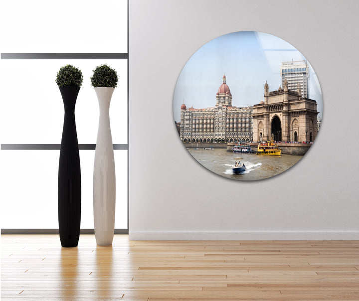 Mumbai Glaswandkunst – Gateway of India &amp; Taj Mahal Palace