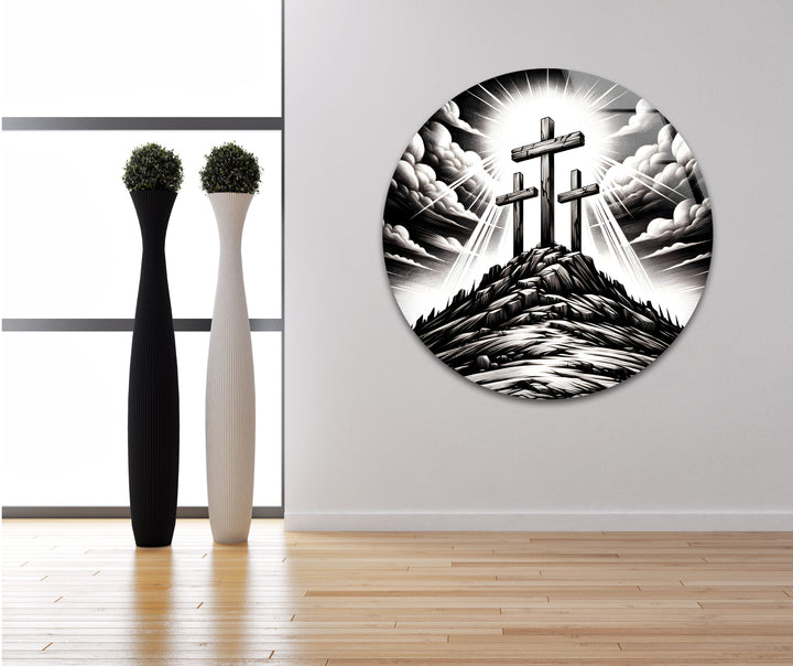 Triumphant Crosses – Black & White Religious Wall Art