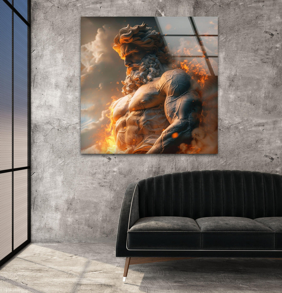 Zeus Glass Wall Art glass art painting, glass art for the Wall
